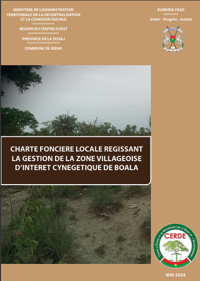 CHARTE FONCIERE LOCALE REGISSANTLA GESTION DE LA ZONE VILLAGEOISED’INTERET CYNEGETIQUE DE BOALA