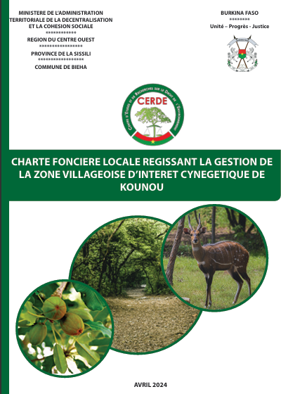 CHARTE FONCIERE LOCALE REGISSANT LA GESTION DELA ZONE VILLAGEOISE D’INTERET CYNEGETIQUE DE KOUNOU